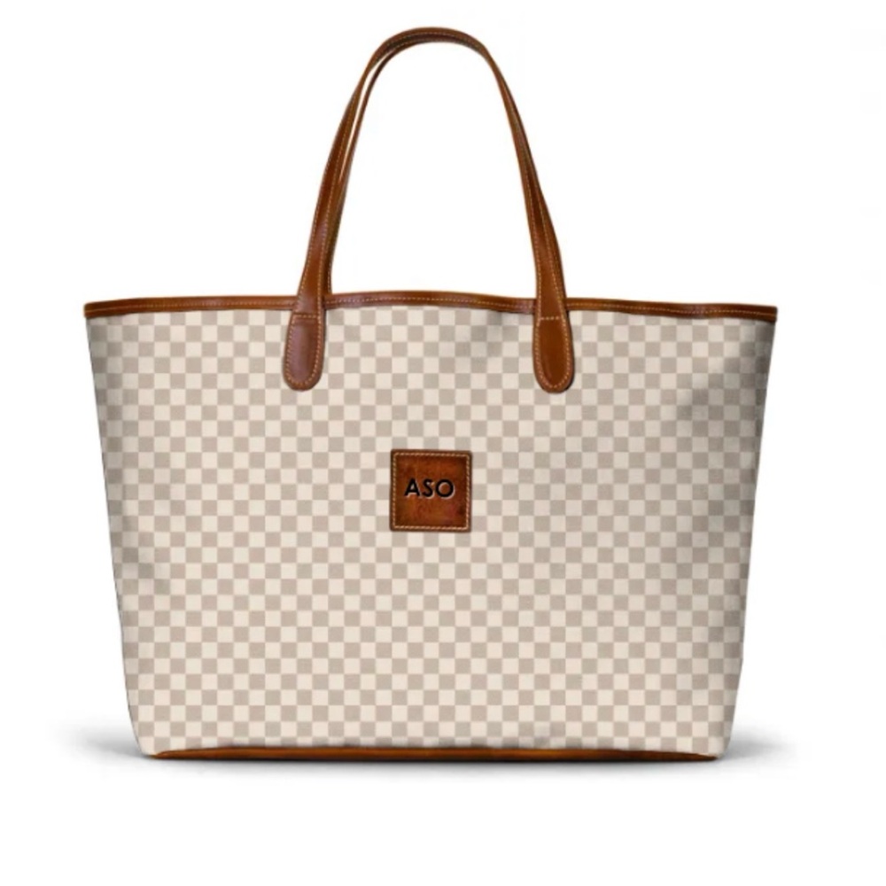 Barrington Leather St. Anne Tote - Monogram ASO on front